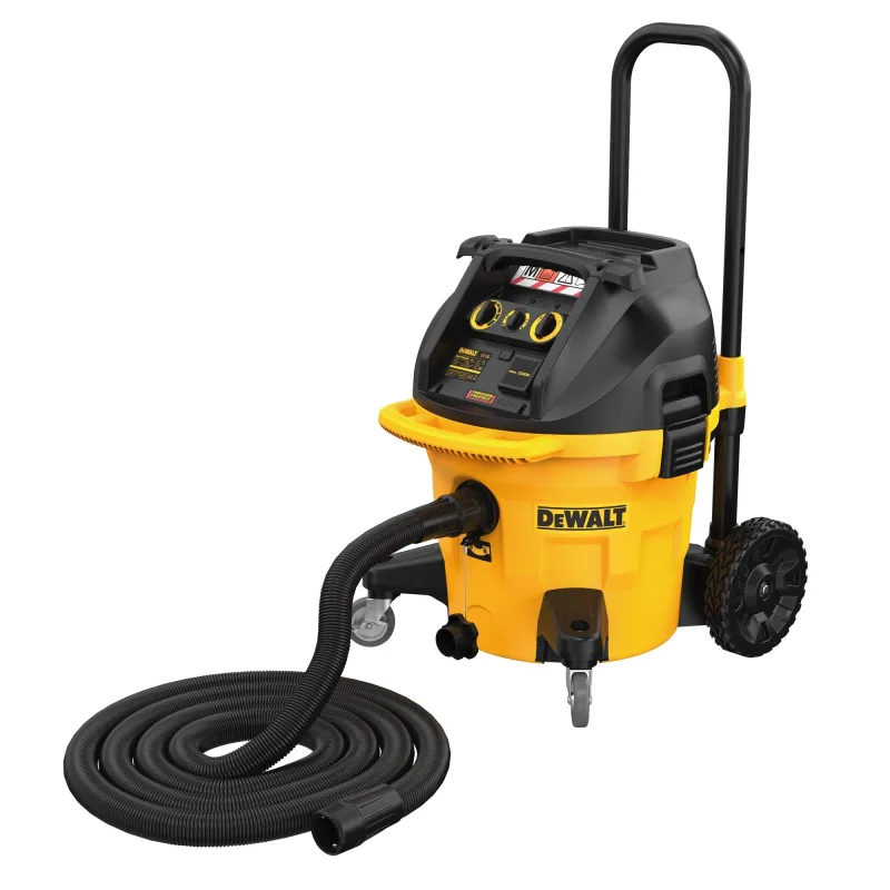 DeWalt DWV905M-QS, Aspirador industrial en seco y húmedo, 1.400W, Para polvos blandos, Madera dura y minerales, Incluye manguera de aspiración 32 mm, adaptador AirLock y de peldaño, bolsa de polvo