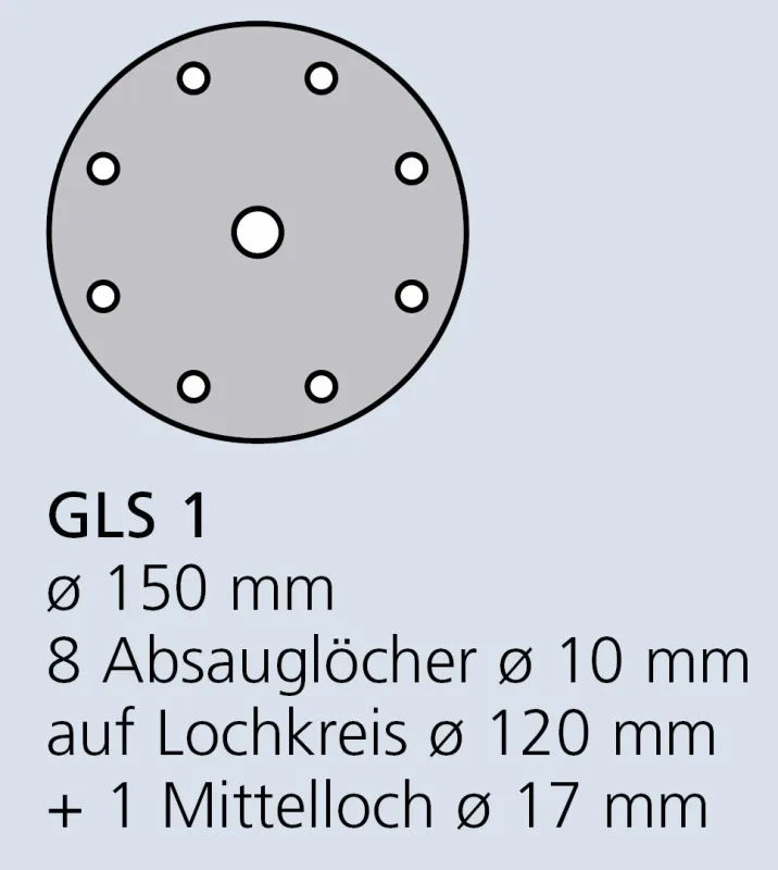 Klingspor 148379 Discos con Soporte de Papel con Sujeci�n cierre de gancho y bucle, PS 33 BK, 150 Grano, 150 mm Di�metro, GL S1 Forma de Perforaci�n