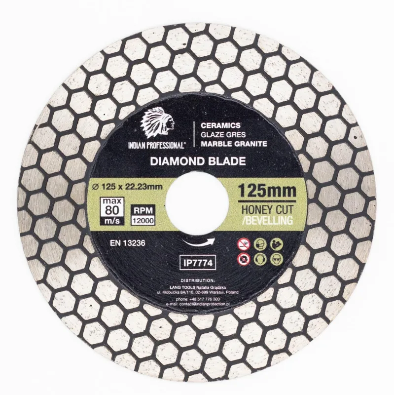 Tarcza diamentowa 125mm x 1,5mm x 22,2mm honey cut indian professional
