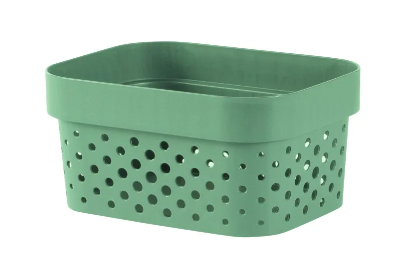Curver | Cesta Infinity Dots Xs 1,4 L reciclado, verde, 100% material reciclado, 17 x 12,6 x 8,4 cm