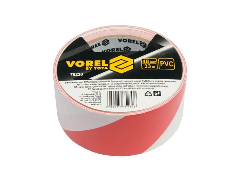 VOREL 75230 cinta adhesiva 33 m Cloruro de polivinilo (PVC)
