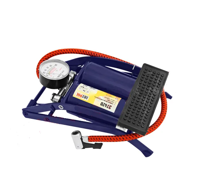 Pompka nożna dwutłokowa z manometrem 37420 | Herramienta de alta calidad | Ideal para inflado de neumáticos y otros usos industriales | Precisión y durabilidad garantizadas