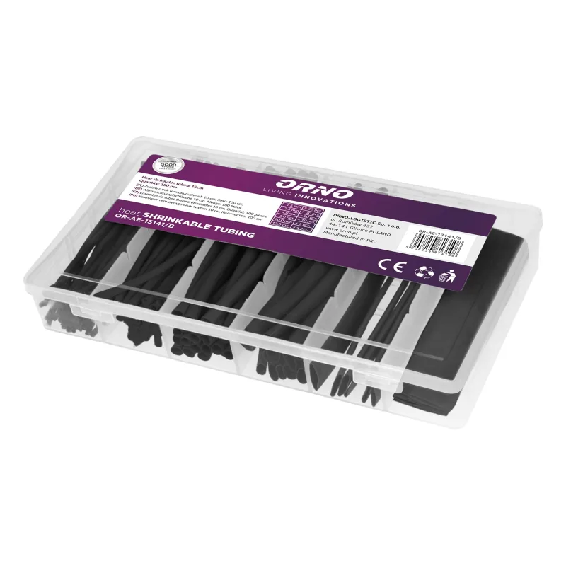 ORNO AE-13141 - Funda termorretráctil (100 unidades), color negro