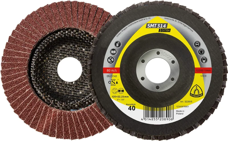 Klingspor 322818 SMT 314 Discos de Láminas Abrasivos, 80 Grano, 125 mm x 22.23 mm