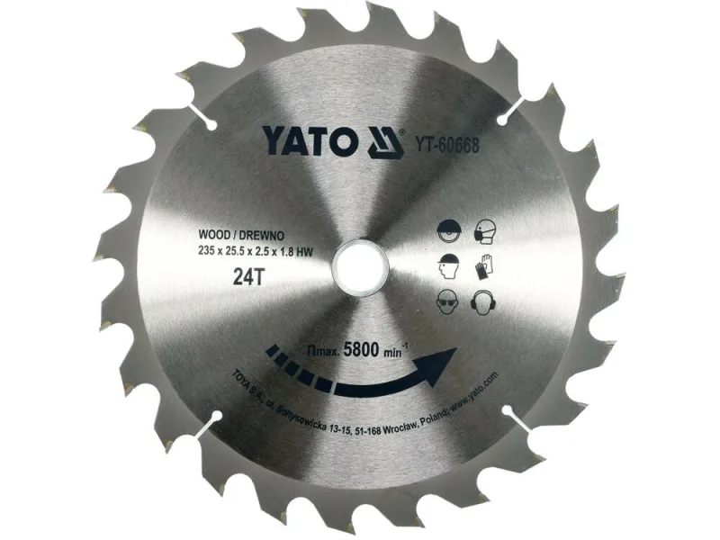 Yato Hoja de sierra circular - Ø 160 mm x 20 mm - 60T - para madera
