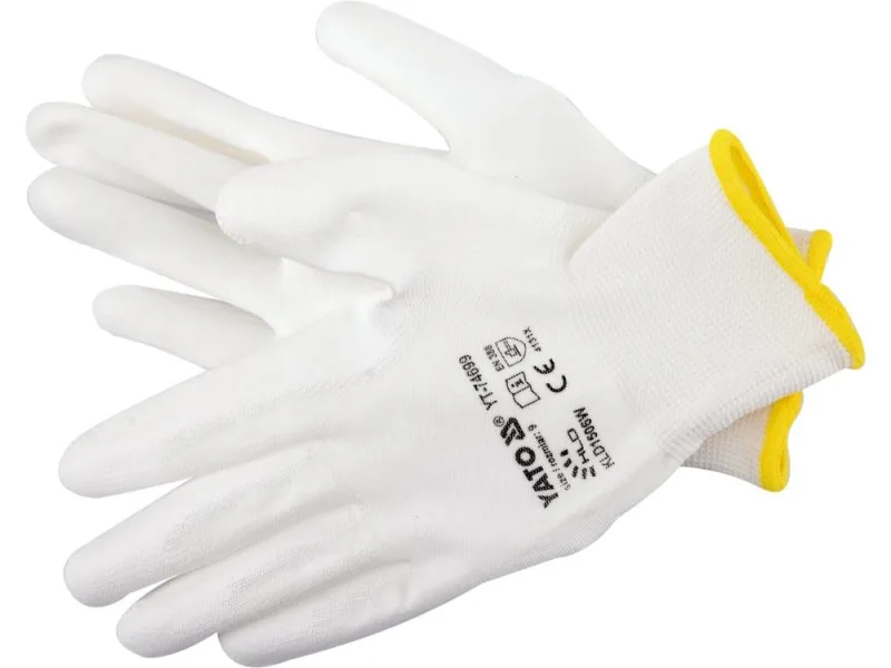 Yato YT-74699 guante de seguridad Guantes de fábrica Blanco Nylon, Poliuretano 1 pieza(s)