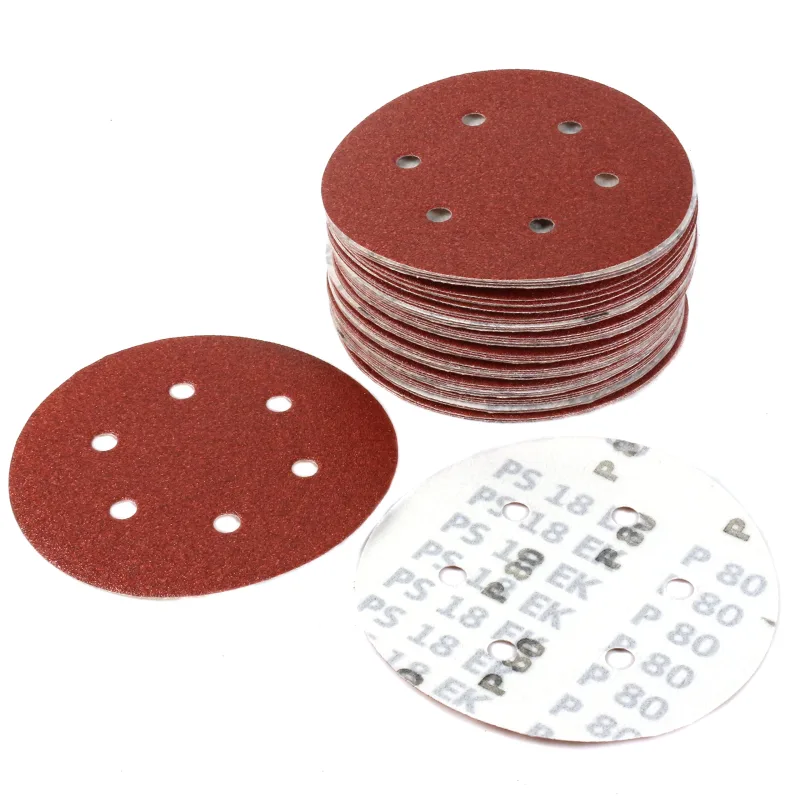 KLINGSPOR PS18EK - Discos abrasivos de 150 mm (6 agujeros); grano 80 con sistema de gancho y bucle KLING-ON y sistema FLH; (paquete de 50)