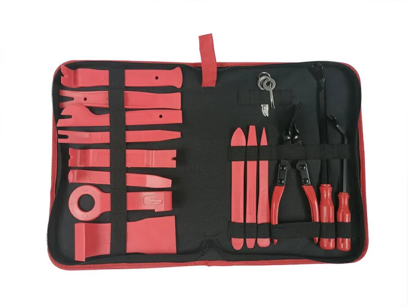 Set de extractores para tapicería, Silver, 19 piezas, ideal para desmontaje de interiores de vehículos, clips y molduras, plástico duradero, uso profesional automotriz