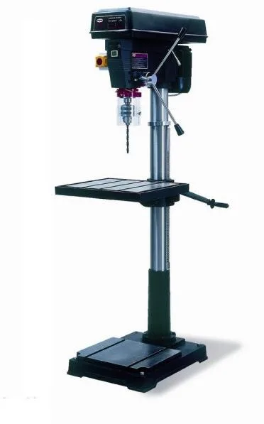 Taladro de columna, Proma, modelo E-2020F 400V, para perforación industrial precisa, motor de 1500W, transmisión por engranajes y mesa ajustable
