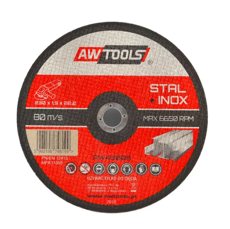 Awtools, Disco de corte 125*1,2mm / 22,2, para metal, alta resistencia al desgaste, cortes rápidos y precisos, ideal para trabajos en metal
