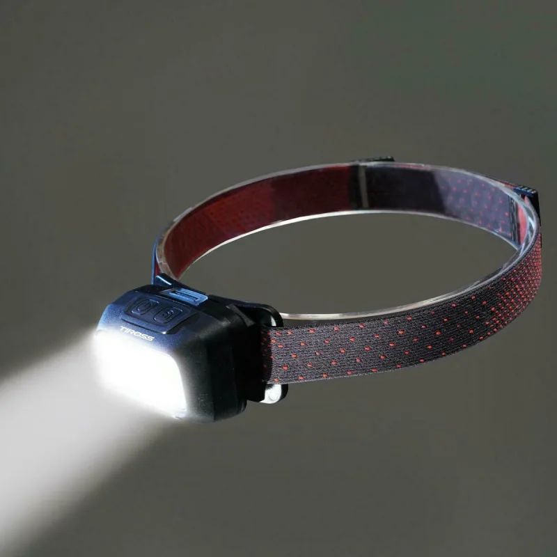 Linterna frontal con sensor Tiross 5W CREE XPG2, luz potente y tecnología avanzada para mayor comodidad y funcionalidad.