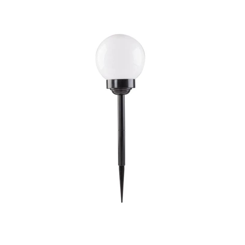 Volteno 1 bola solar para el jardín, bola luminosa, lámpara solar, sensor crepuscular, lámpara de jardín, lámpara de pie, lámpara LED IP44, luz blanca fría, 6500 K, con estaca de 25 mm de diámetro