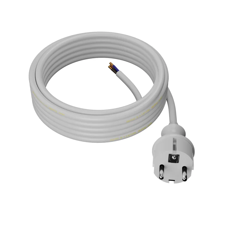 AWTOOLS CABLE CON ENCHUFE DE 3 m 2x1.0 BLANCO H05VV-F