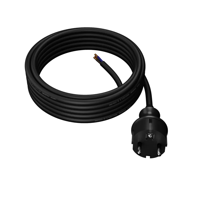 AWTOOLS CABLE CON ENCHUFE DE 3 m 2x1.0 NEGRO H05VV-F