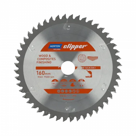 Piña Tarjeta Norton Clipper 260mm x 30mm x 48 Dientes, Corte en Madera y Materiales Compuestos, Diseño ATB Neg, Alta Durabilidad y Precisión