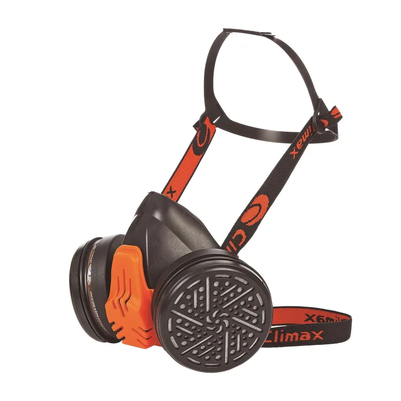 Media máscara Climax 756-S A1B1E1K1 con filtros anti-alérgicos, protección respiratoria avanzada, ideal para trabajos industriales, alta eficiencia en filtración y seguridad profesional.