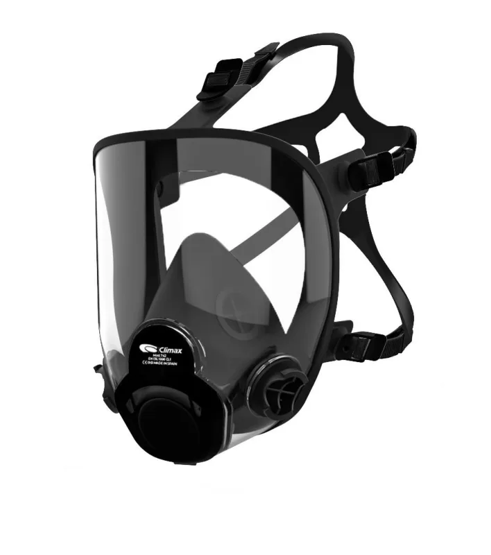 Máscara facial completa Climax 742 con visor amplio, protección integral para la cara, diseño ergonómico, ideal para trabajos industriales, alta resistencia y seguridad avanzada.