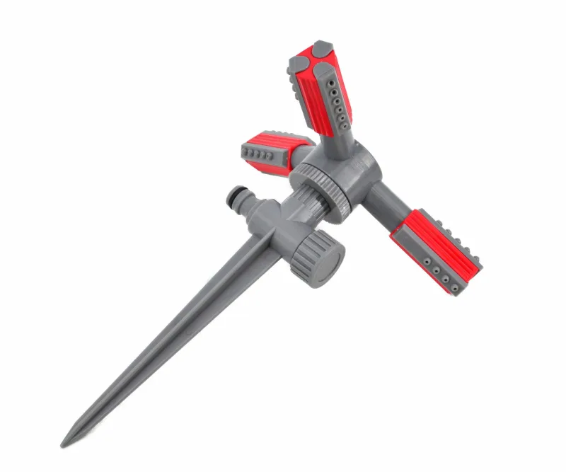 AWTOOLS Aspersor Giratorio, 3 brazos, distribución uniforme, instalación sencilla, material resistente, ideal para jardines y huertos