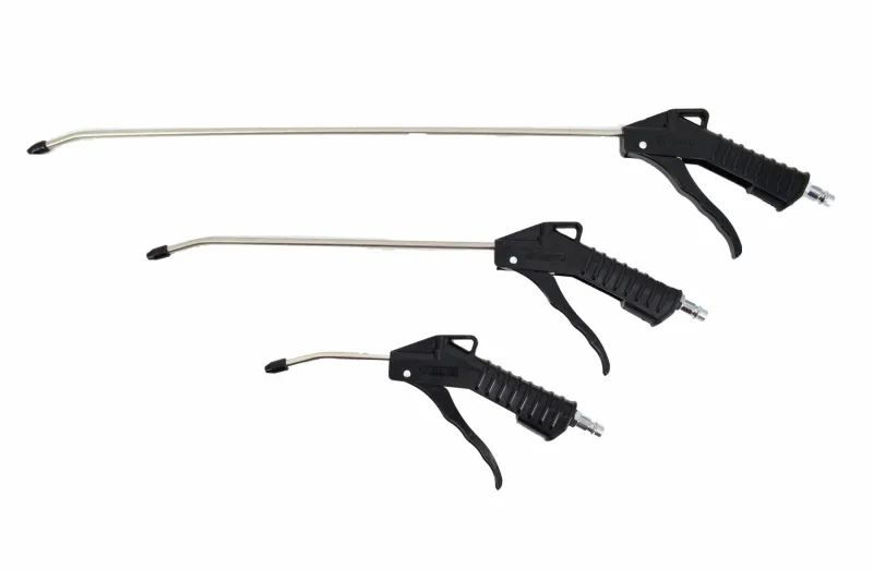 Set de pistolas sopladoras Awtools 3 piezas, limpieza con aire comprimido, ideales para talleres y garajes, boquillas precisas, alta presión, resistentes y prácticas.