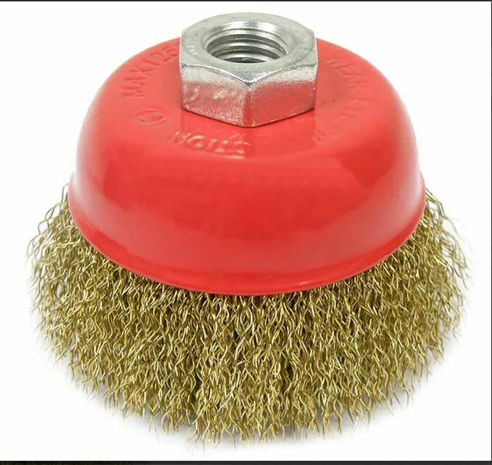 Cepillo de Alambre, SilverTools, S10347, 75 mm, Rosca M14, para limpieza y desbaste, eliminación de óxido, pintura y sarros, alta flexibilidad y rigidez