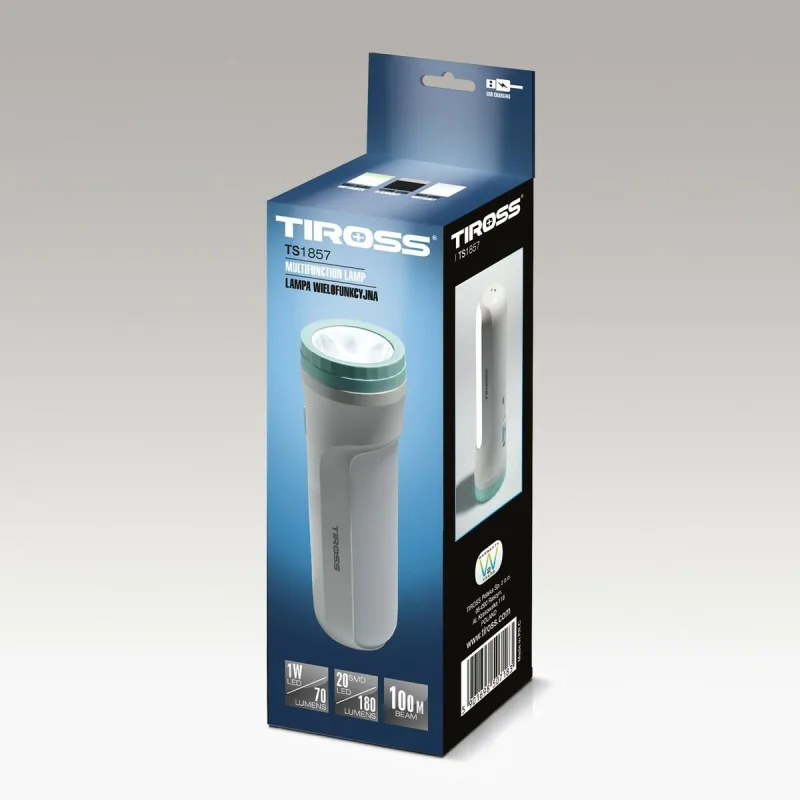 Linterna recargable Tiross 1W LED COB TS1857, luz clara en un formato compacto y versátil.