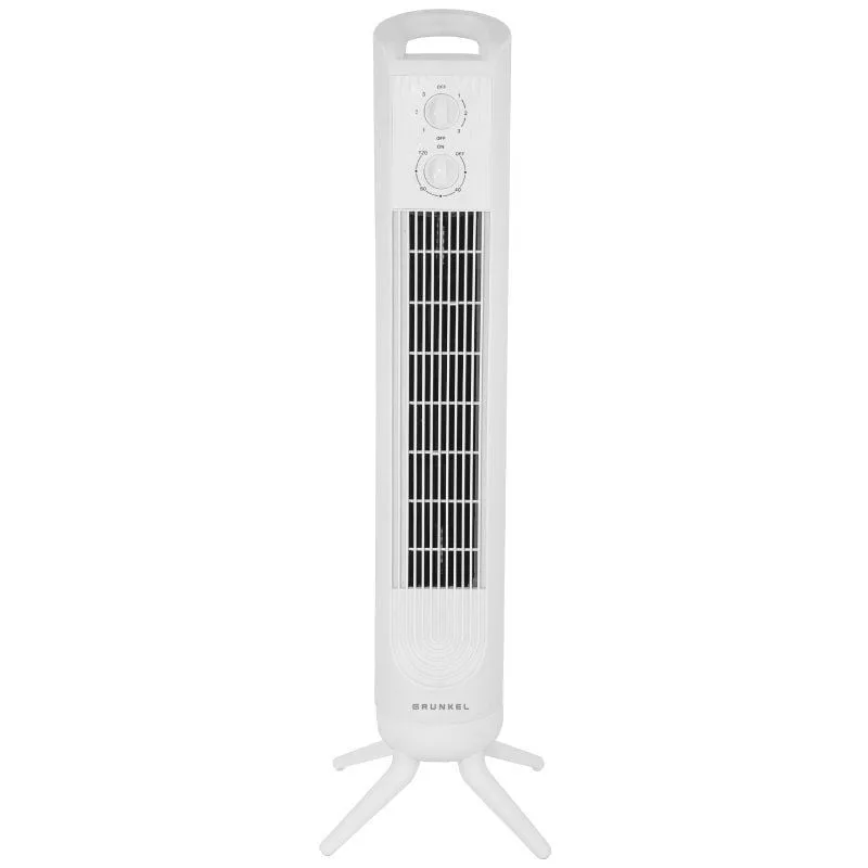 Grunkel Ventilador de torre TF-324BL con potencia: 45W - 3 velocidades - Oscilación 90° y Temporizador de 2h silencioso y ideal para habitación o dormitorio (Blanco)