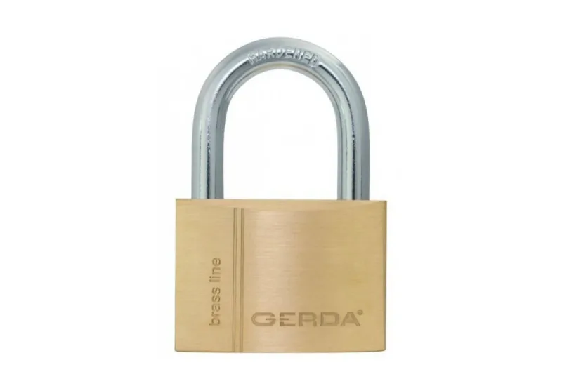 Candado de latón Gerda, modelo Kłódka mosięż, 60mm, 2 unidades con 5 llaves, ideal para seguridad general, alta resistencia, protección contra robos, diseño duradero y confiable.