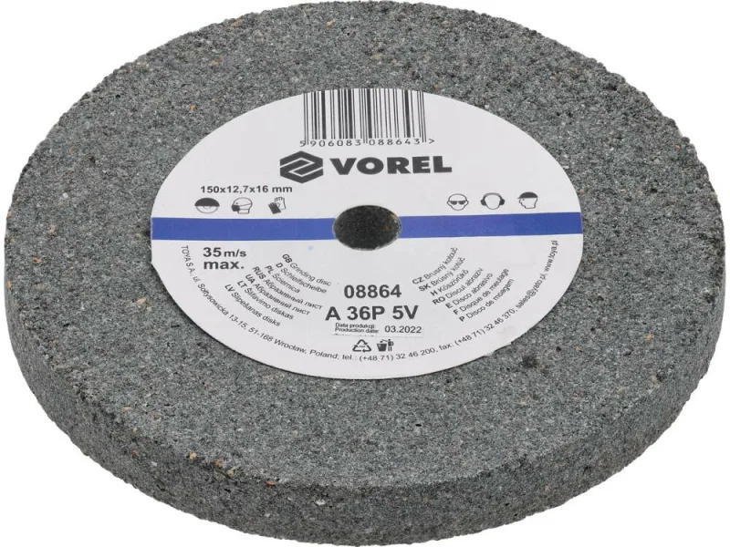 VOREL 08864 - disco abrasivo 150x12.7x16mm / grano grueso /