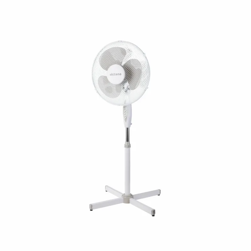Ventilador de Piso Blanco, Volteno, Modelo Compacto y Potente, Ideal para Hogar u Oficina, 3 Velocidades y Cabezal Oscilante