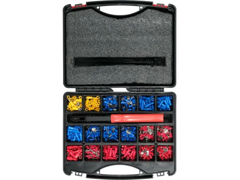 Yato, modelo YT-068920, Set de conectores eléctricos con crimpeadora, ideal para conexiones eléctricas seguras, incluye crimpeadora de alta calidad, solución duradera