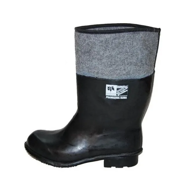 ŁÓDZKIE, modelo 06A-43, Botas de fieltro y goma talla 43, ideal para protección térmica en exteriores, impermeables, suela antideslizante, interior cálido, uso agrícola o industrial