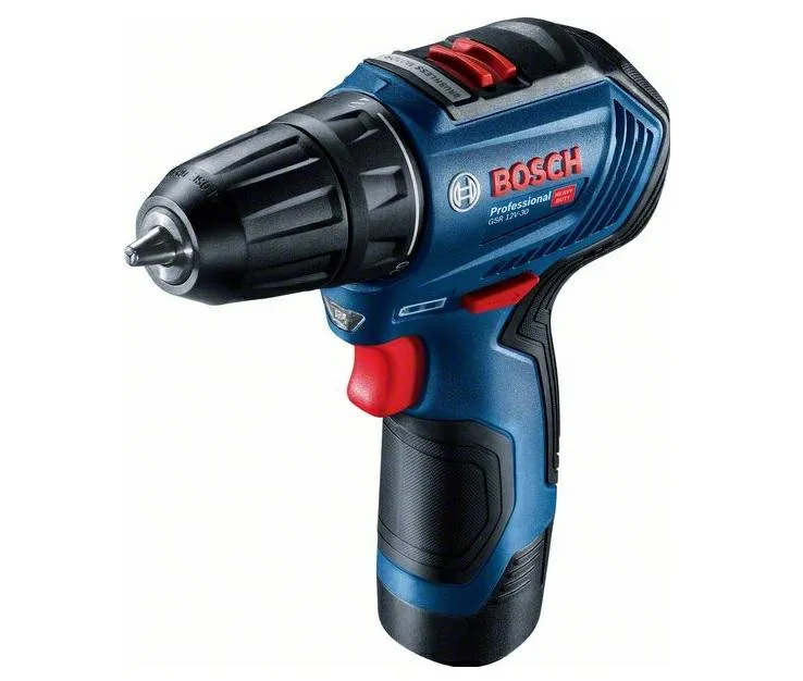 Bosch GSR 12 V-30 Taladro/atornillador a batería (2× GBA 12V 2.0 Ah + GAL 12V-40 + (Brushless))