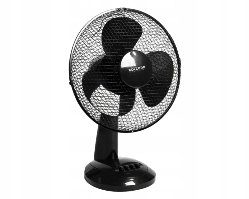 Ventilador de Escritorio Negro 30cm, diseño compacto y eficiente, ideal para escritorios y oficinas, flujo de aire ajustable
