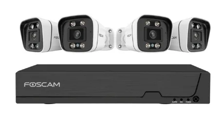 Foscam fn9108e-b4-2t überwachungskameraset 4 kameras mit recorder schwarz