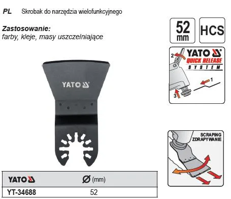 Yato YT-34688 accesorio para herramienta multifunción Raspador