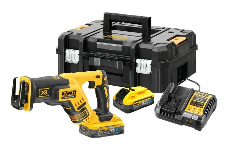 Dewalt - Sierra sable 18 V XR BRUSHLESS - POWERSTACK + 2 baterías 5 Ah + cargador + estuche T-STAK - Dewalt - DCS367H2T-QW