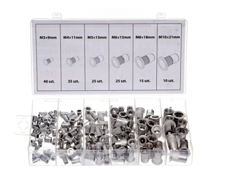 Juego de tuercas de aluminio Nitonakrętki M3-M10, 150 piezas, mix de tamaños, alta calidad, ideal para conexiones eléctricas y mecánicas, marca Silver