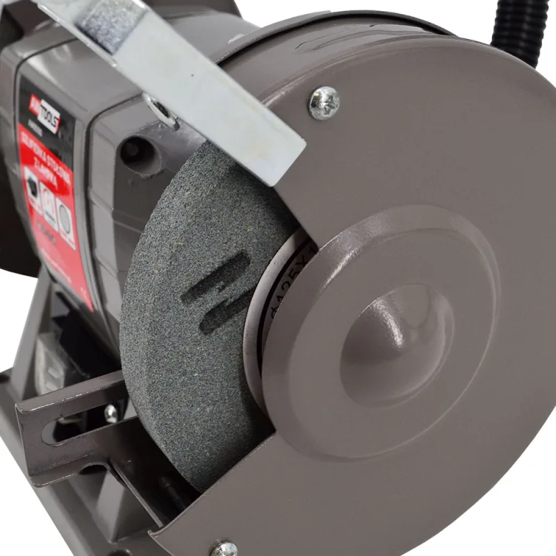 Lijadora de banco AWTOOLS Szlifierka Stołowa 150mm, 300W, con lámpara, ideal para trabajos de precisión, potente, compacta, eficiente y con iluminación incorporada.