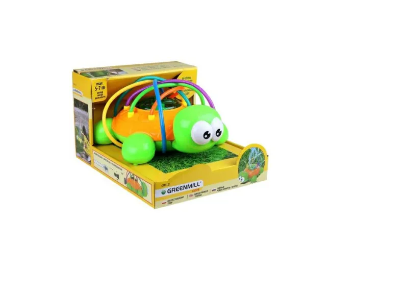 Zarza jardín verde Greenmill - Zrascador en forma de tortuga, 3 modos de riego, ideal para jardines medianos y grandes, ajuste de caudal