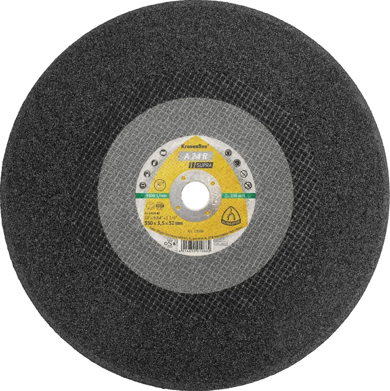 Klingspor 13536 Kronenflex Discos de Corte Grandes, A 24 R, GER, 350 mm x 3.5 mm x 32 mm, 5500 RPM