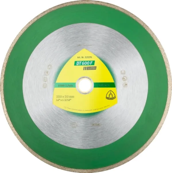 Klingspor 325374 Discos de Corte Diamantados para Sierras de Mesa, DT 600 F, 250 mm x 25.4/30 mm, 6100 RPM