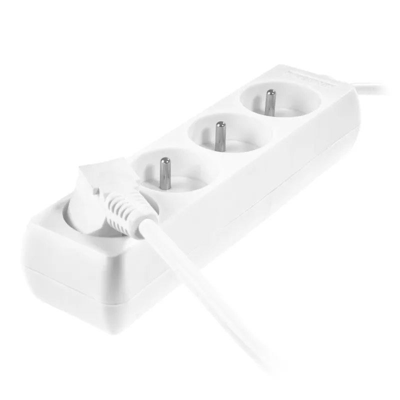 Extensión doméstica blanca Awtools, modelo 4-gniazdos 1,5m con conexión a tierra, ideal para uso en casa, 4 tomas, cable resistente y diseño compacto para mayor seguridad.