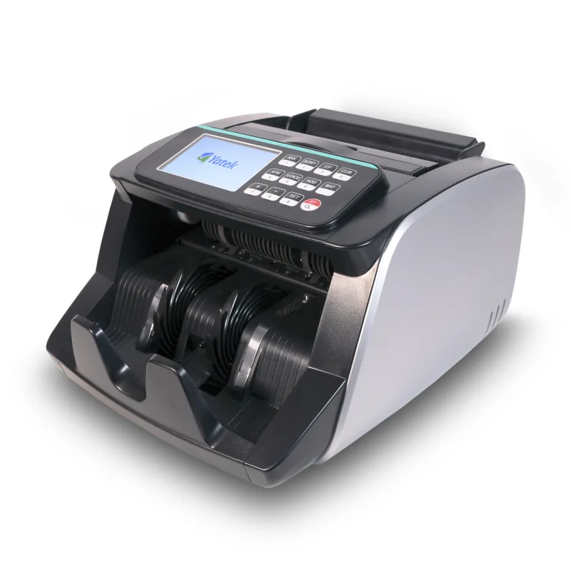 Contadora de billetes Yatek YK-750, 4 métodos de detección, MG, UV, IR, MT cuenta billetes automáticamente y manualmente doble pantalla LCD