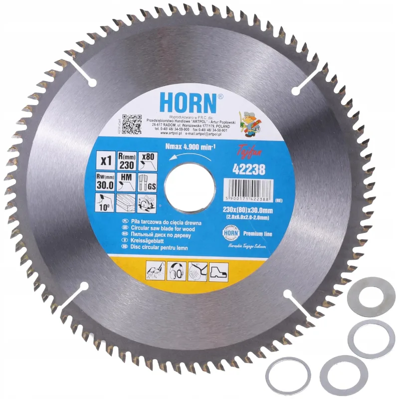 ARTPOL - Hoja de sierra circular de mano 400 x 30,0 mm, madera 80 T