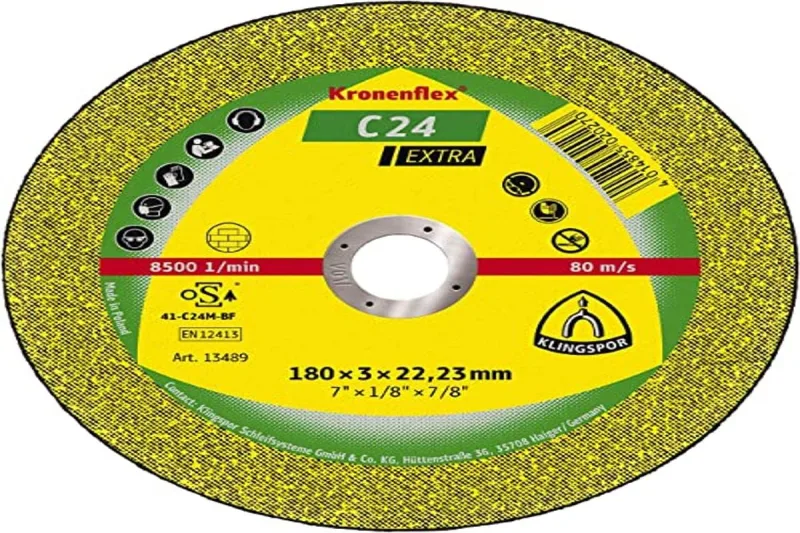 Klingspor 13491 Kronenflex Discos de Corte, C 24, GER, 230 mm x 3 mm x 22.23 mm, 6600 RPM