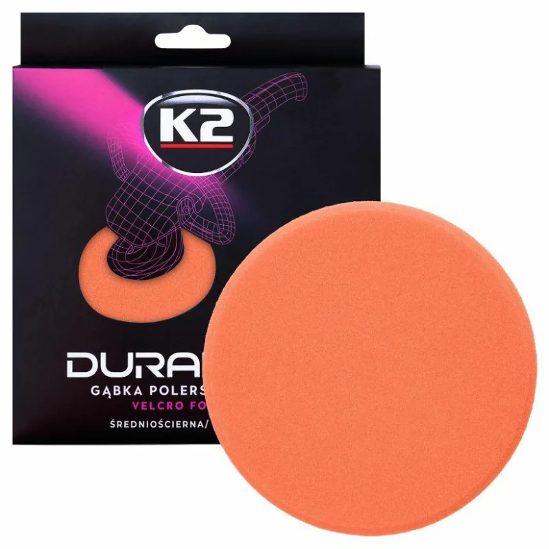 K2 - Duraflex - Esponja de Pulido - Tamaño Mediano - para Superficies Barnizadas - Color Naranja