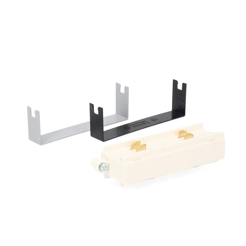 CLE - Conector longitudinal para carriles de corriente profesional (3 ph, color negro, gris y blanco)