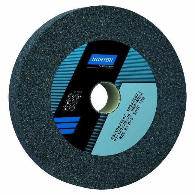 Muela abrasiva cilíndrica 125x20x20 mm para amolado fino en metales, grano A60, ligante VBE, alta precisión y durabilidad - Ściernica-01 NORTON