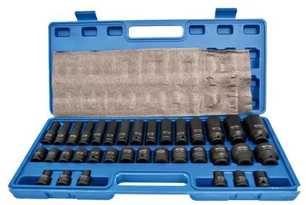 Adler Juego de dados de impacto 1/2" 35 piezas AD35-KD, herramienta profesional para ensamblaje y mantenimiento, diseño reforzado, recubrimiento protector, alta resistencia, color metálico.