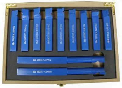 Juego de Cuchillas de Torno Silver 20x20 mm - Set de 11 Piezas en Maletín, Herramientas de Corte para Torno, Alta Precisión y Resistencia